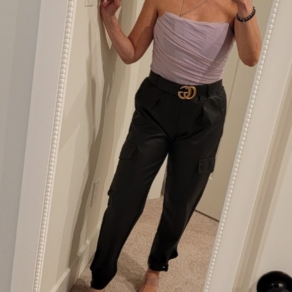 Faux leather Cargo pants! Nwot! Brand new! Fast ship - Picture 4 of 4